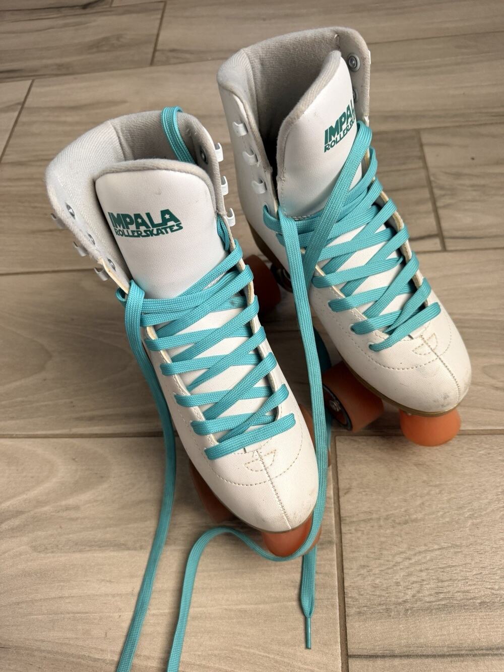 Impala Roller Skate Womens Shoes Sz 7 White Ice Lace-Up High Top Quad Wheel JW